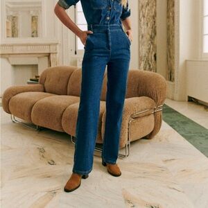 Sezane Blue Jumpsuit with Tailored Fit